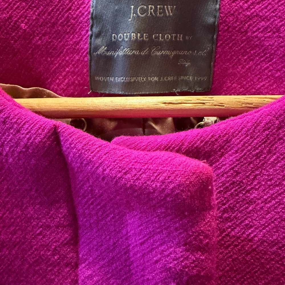 J. Crew Symphony Coat in Double Cloth Vibrant Fuschia Size 10 π - Picture 5 of 17